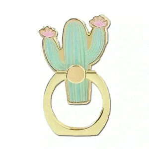 Cactus Cell Phone Ring Gold 1.5x1 inch Cute Selfie Holder Desert Arizona